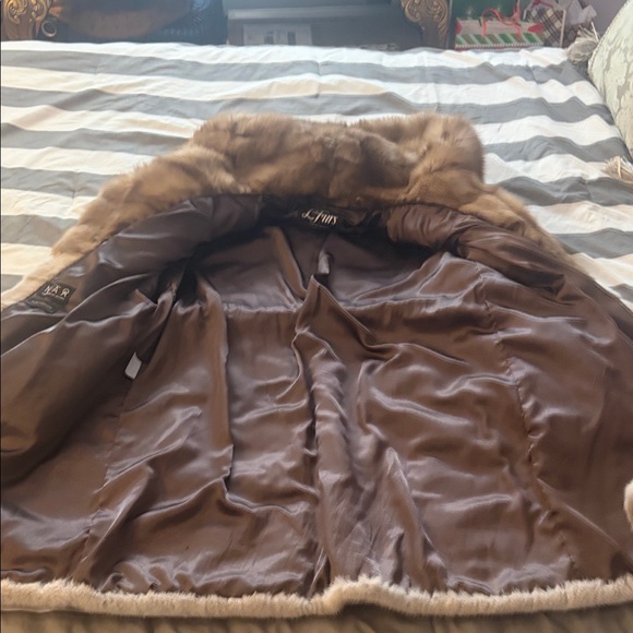 Luxurious Cream mink Fur Coat with Hood - Picture 2 of 7